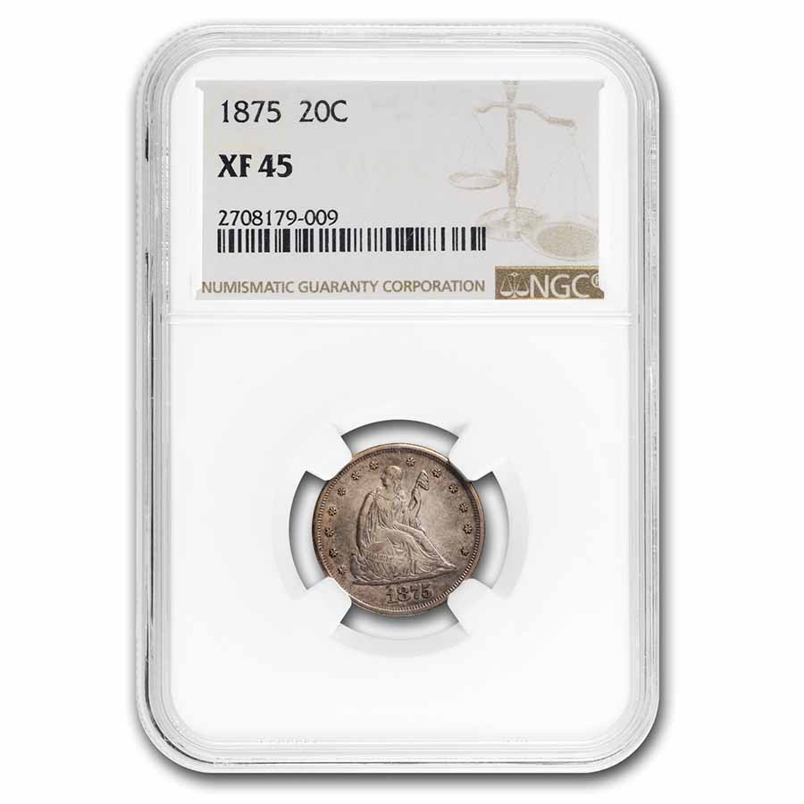 Buy 1875 Twenty Cent Piece XF-45 NGC - Click Image to Close