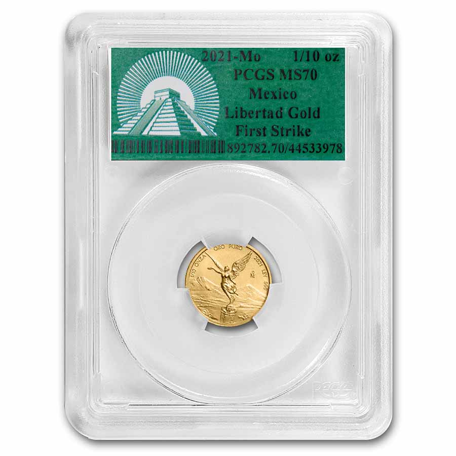 Buy MS-70 PCGS 2021 Mexico 1/10 oz Gold Libertad