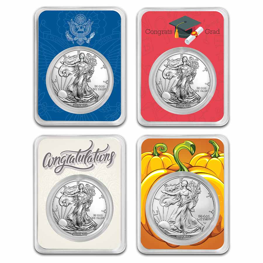 Buy Random Year 1 oz Silver Eagle - w/Special Occasion Card, In TEP