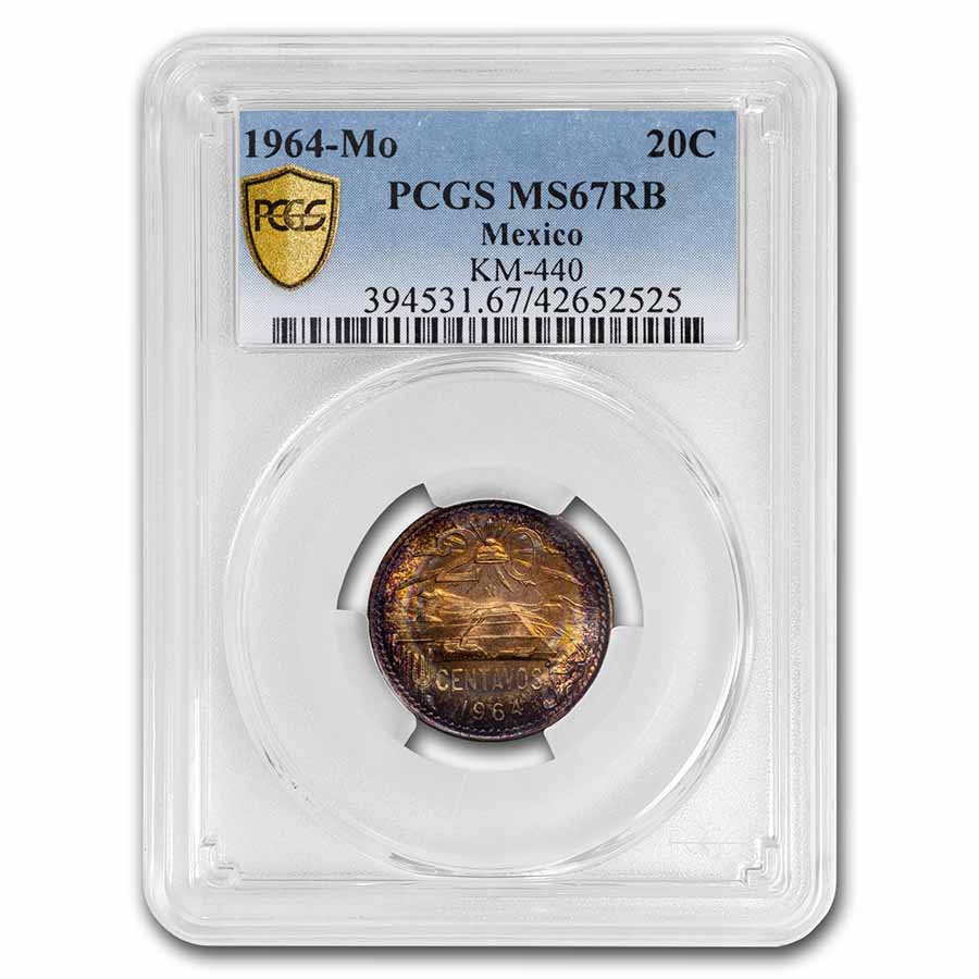 Buy 1964-Mo Mexico 20 Centavos Pyramid of the Sun MS-67 PCGS (R/B) - Click Image to Close