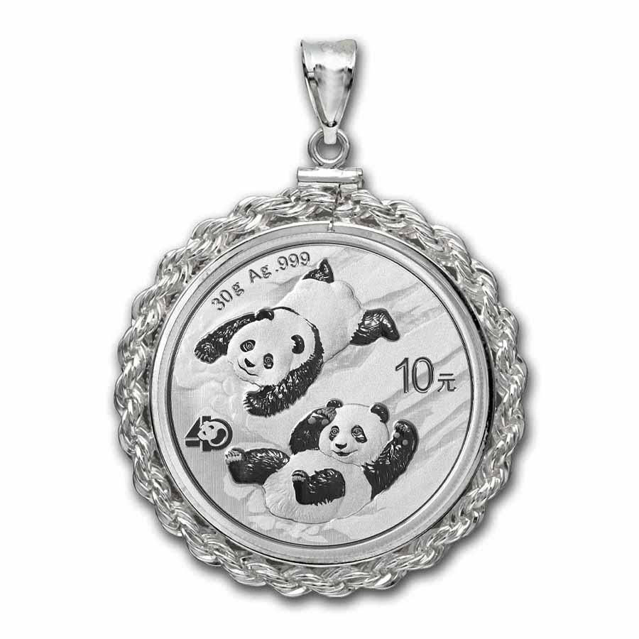 Buy 2022 30 gram Silver Panda Pendant (Rope-ScrewTop Bezel)