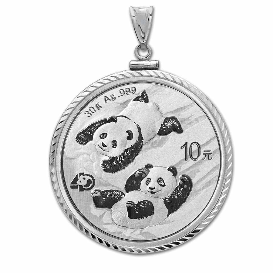 Buy 2022 30 gram Silver Panda Pendant (Diamond-ScrewTop Bezel)