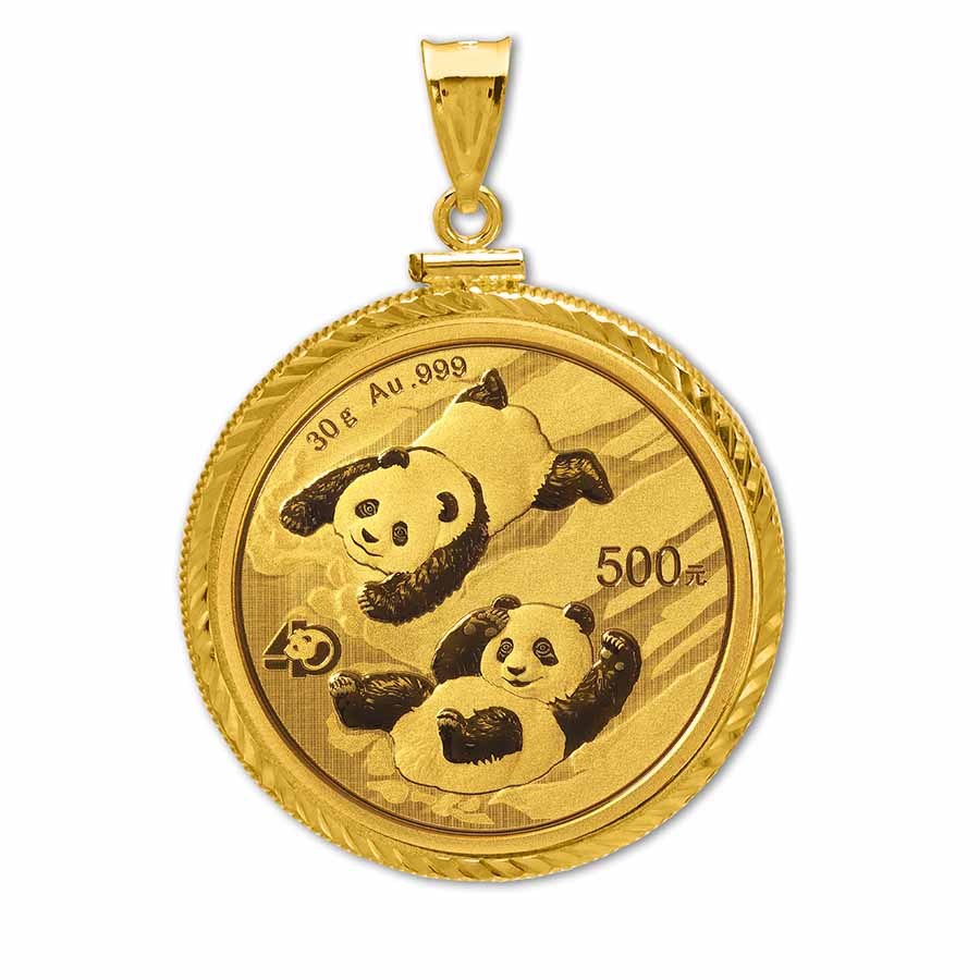 Buy 2022 30 gram Gold Panda Pendant (Diamond-Cut Screw Top Bezel)