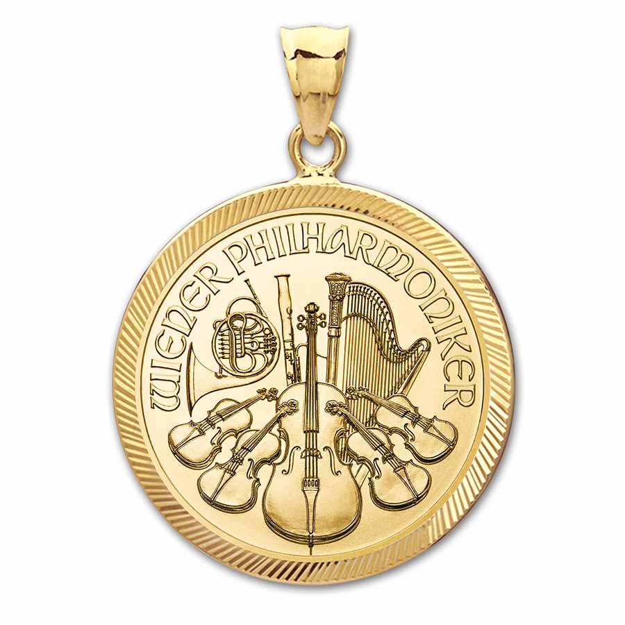 Buy 2022 1/4 oz Gold Philharmonic Pendant (Diamond-Prong Bezel) - Click Image to Close
