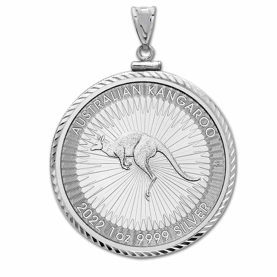 Buy 2022 1 oz Silver Kangaroo Pendant (Diamond-ScrewTop Bezel)