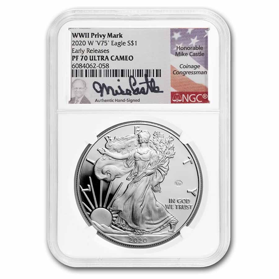 Buy 2020-W Proof American Silver Eagle PF-70 NGC (ER, V75, Castle)