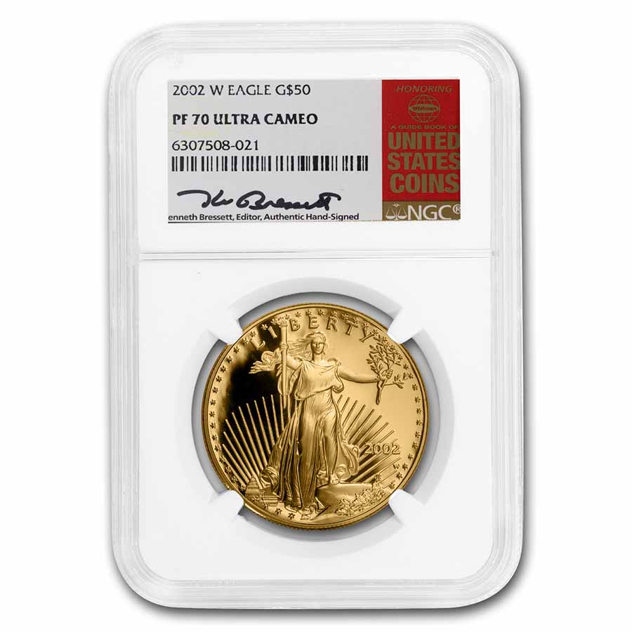 Buy 2002-W 1 oz Pf Gold Eagle PF-70 Bressett Red Bk