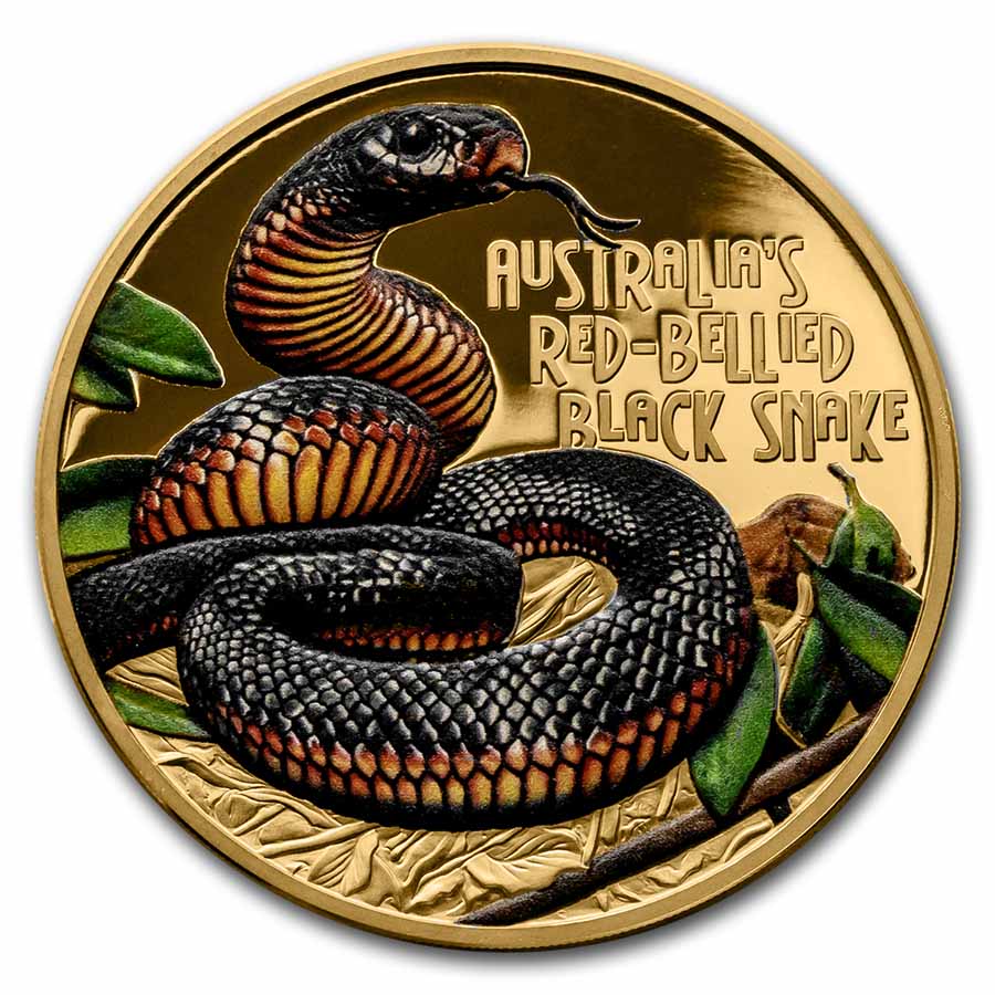 Buy 2022 NU 1 oz Pf Au Rd-Bell Blk Snake Deadly Dang - Click Image to Close