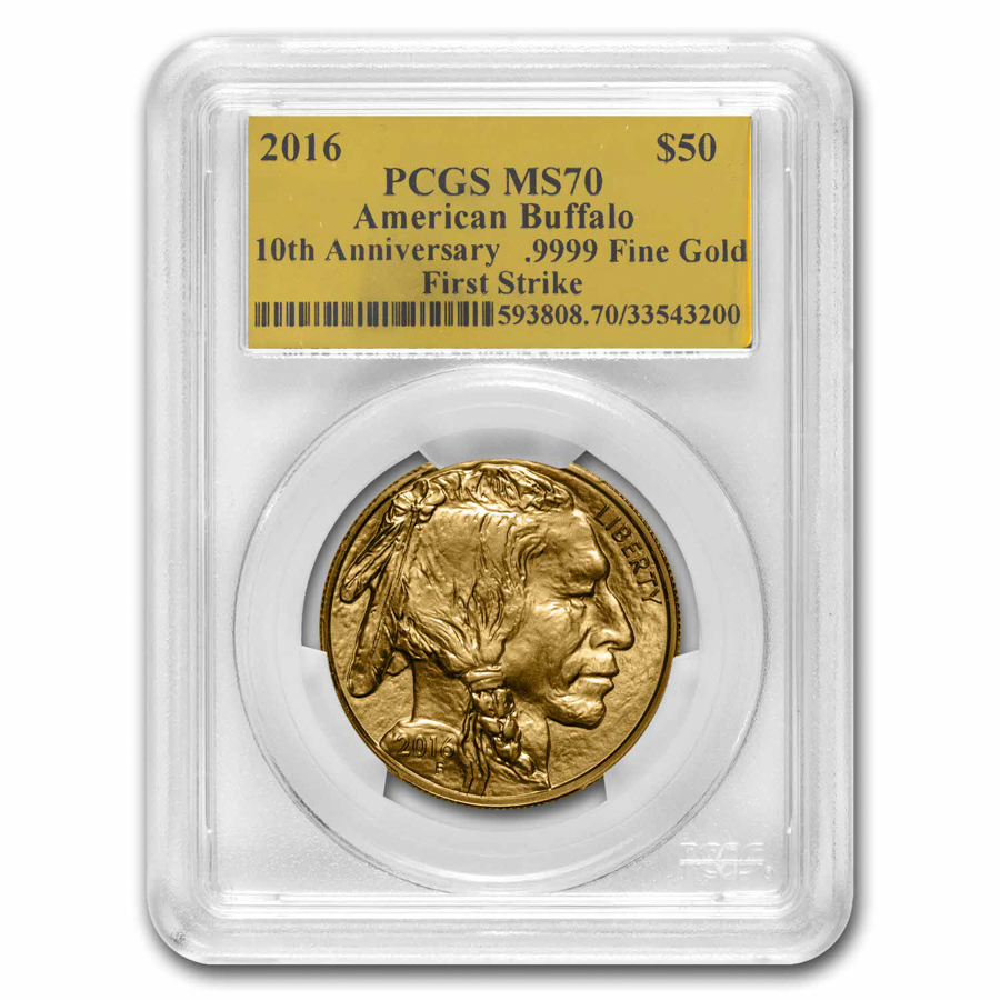 Buy 2016 1 oz Gold Buffalo MS-70 PCGS (FS, Gold Foil)