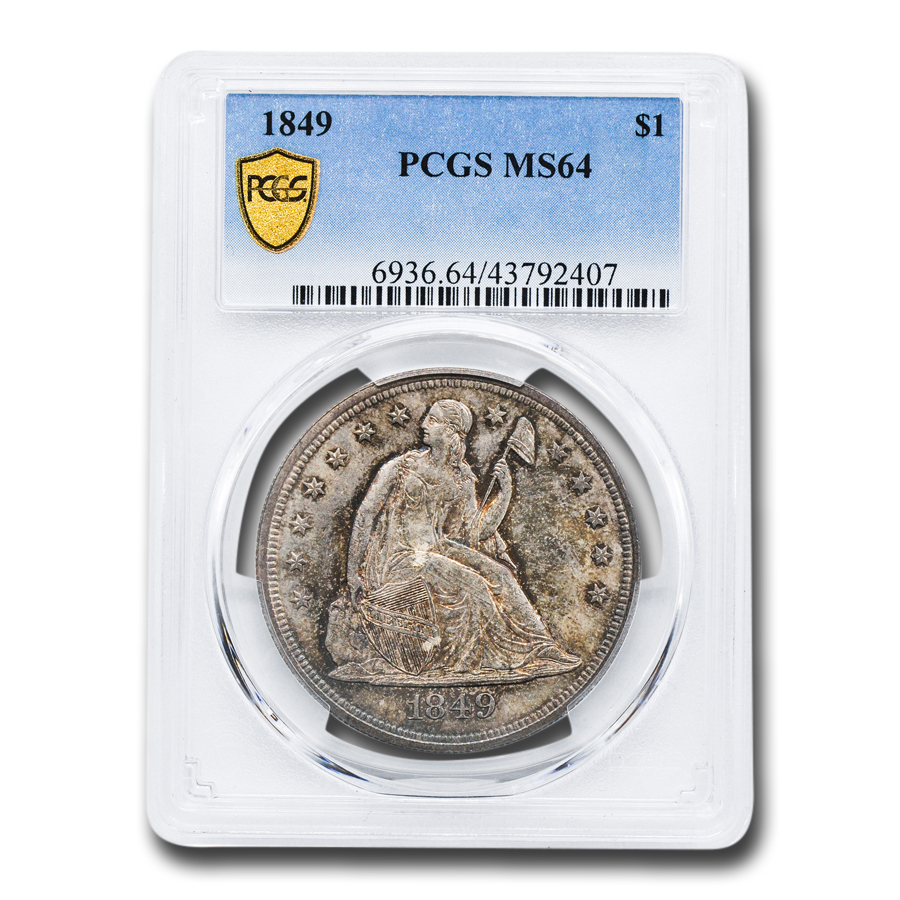 Buy 1849 Liberty Seated Dollar MS-64 PCGS