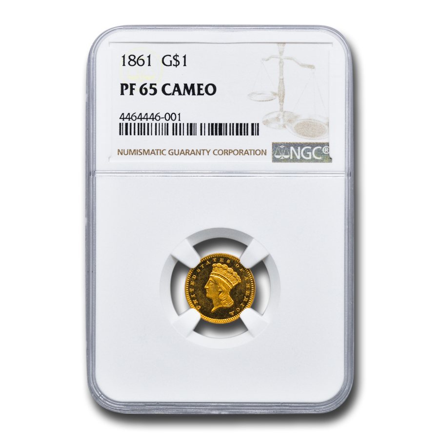 Buy 1861 $1 Indian Head Gold PF-65 Cameo NGC