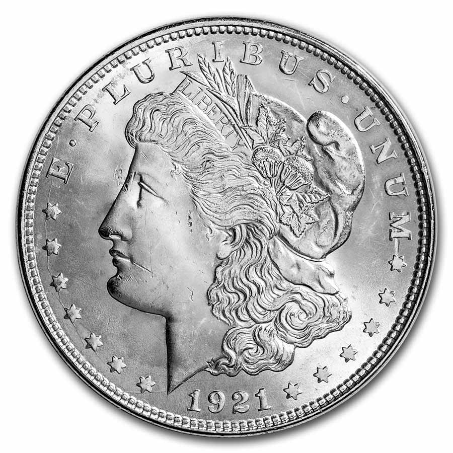 Buy 1921 Morgan Silver Dollar BU (Cleaned)
