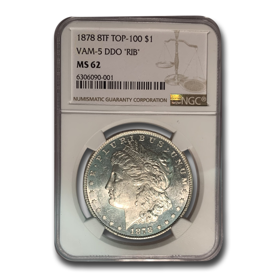 Buy 1878 Morgan Dollar 8 TF MS-62 NGC (VAM-5 DDO "Rib" Top-100)