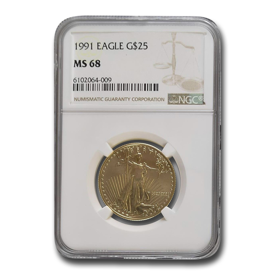 Buy 1991 1/2 oz American Gold Eagle MS-68 NGC