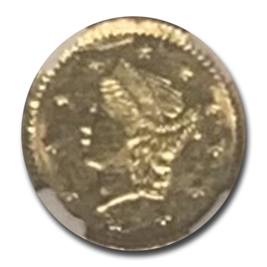 Buy (1853) Liberty Round 25 Cent Gold MS-62 NGC (BG-221)