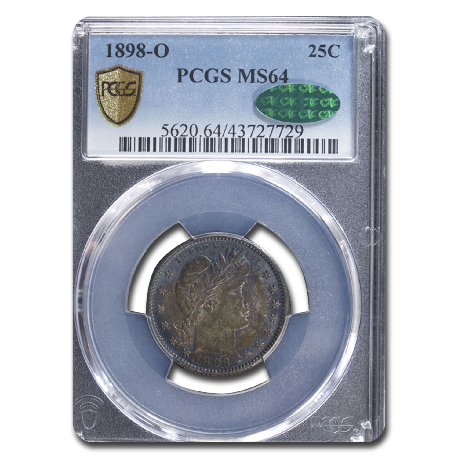 Buy 1898-O Barber Quarter MS-64 PCGS CAC