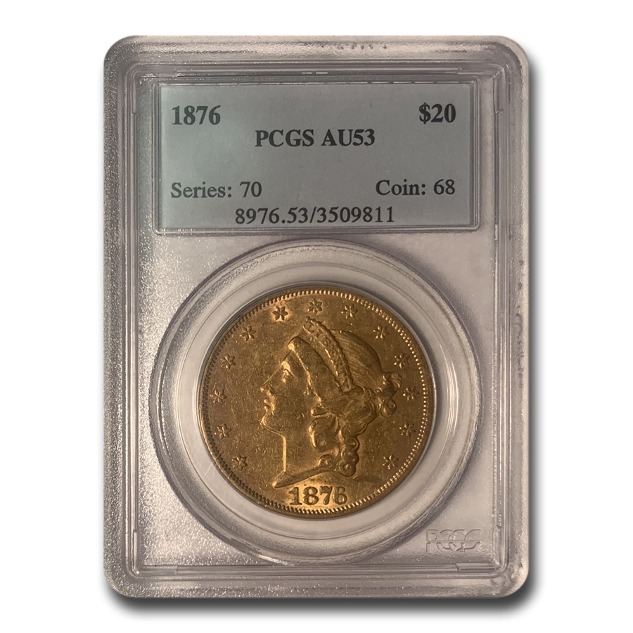 Buy 1876 $20 Liberty Gold Double Eagle AU-53 PCGS