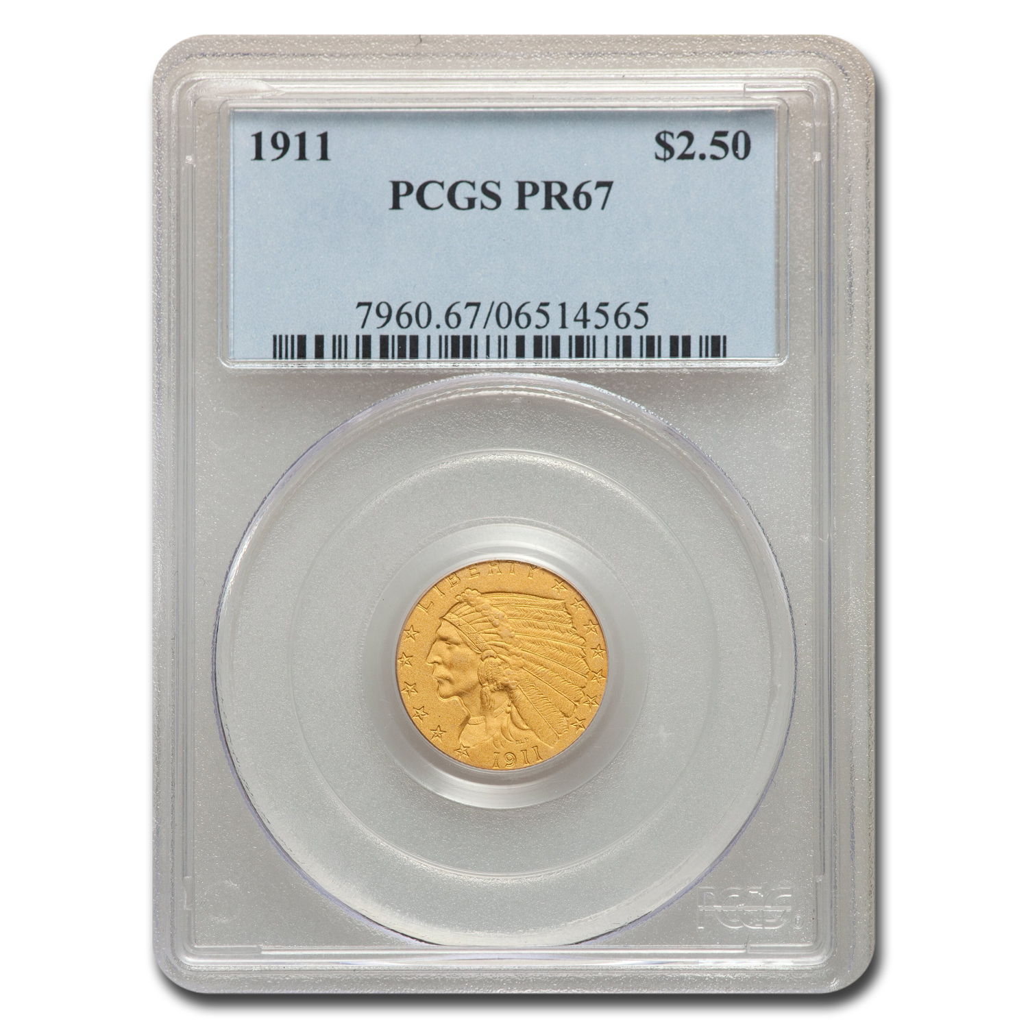 Buy 1911 $2.50 Indian Gold Quarter Eagle PR-67 PCGS