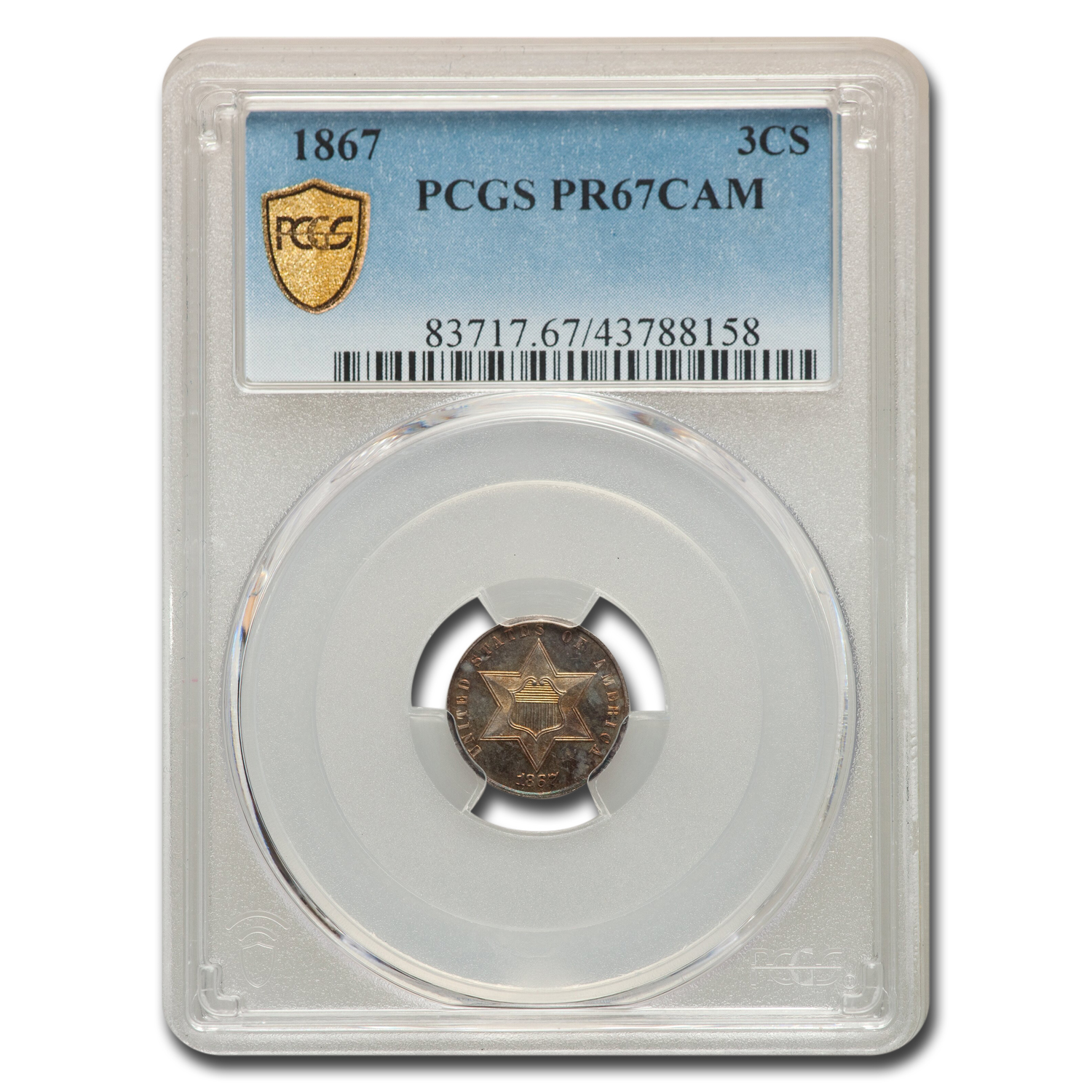 Buy 1867 Three Cent Silver PR-67 Cameo PCGS