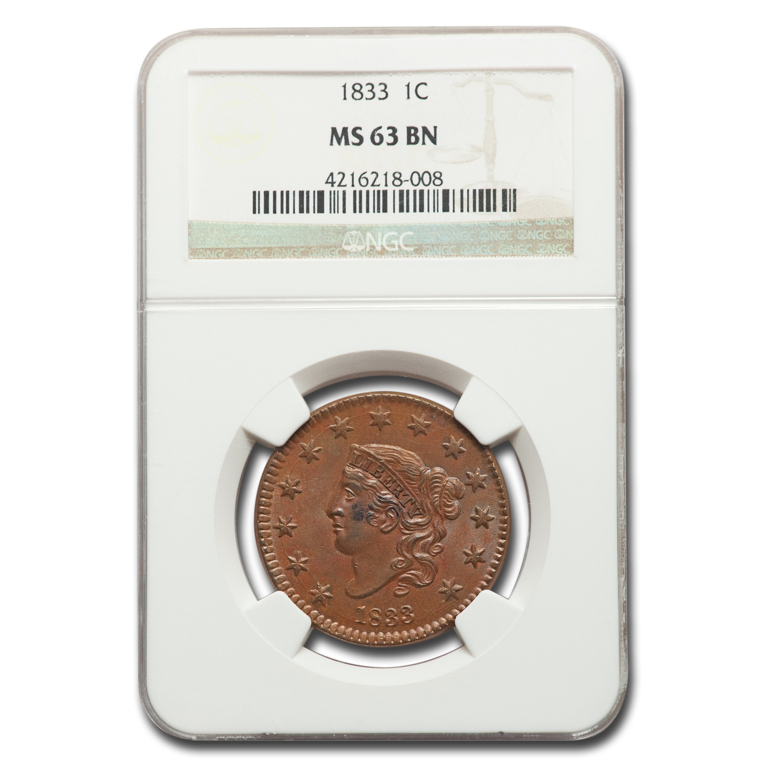 Buy 1833 Large Cent MS-63 NGC (Brown)