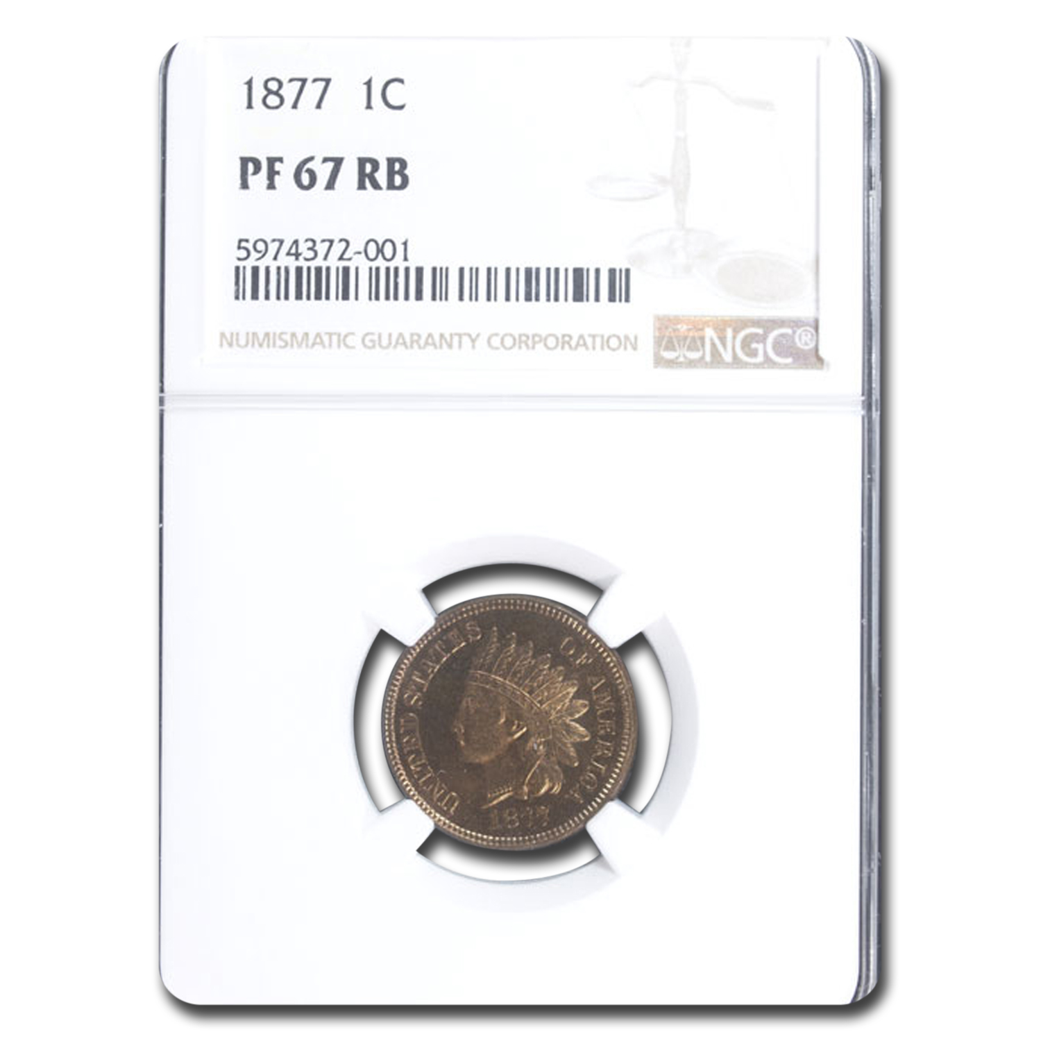 Buy 1877 Indian Head Cent PF-67 NGC (Red/Brown)