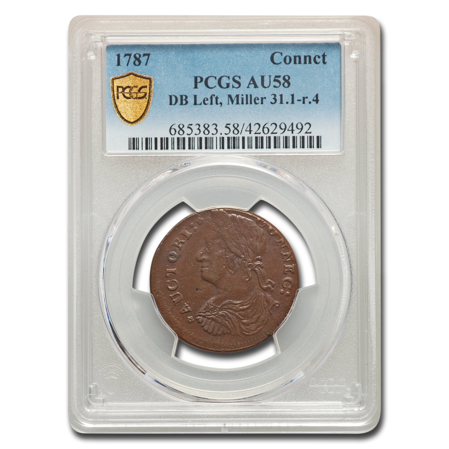 Buy 1787 Connecticut Copper Bust Left VF-20 PCGS (Miller 31.1 4.4) - Click Image to Close