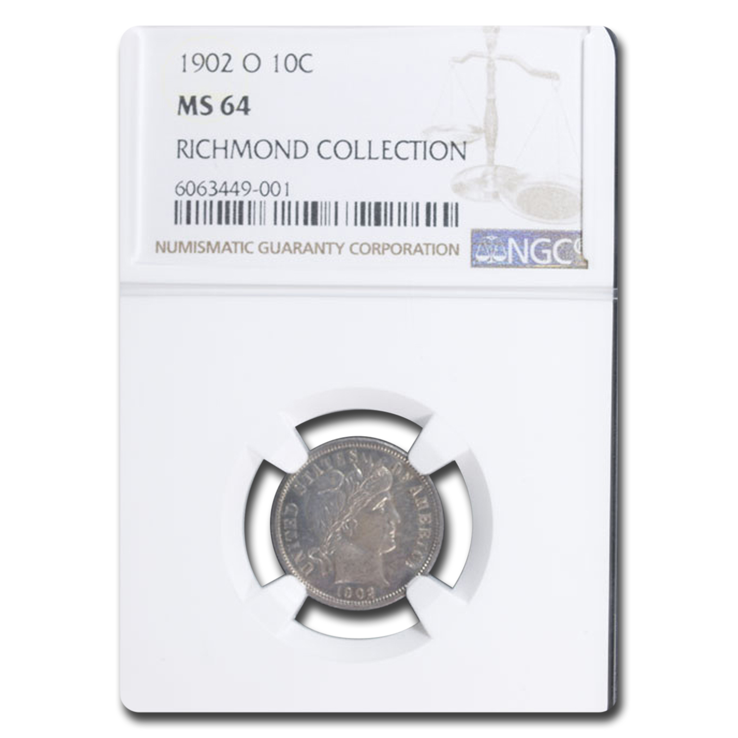 Buy 1902-O Barber Dime MS-64 NGC