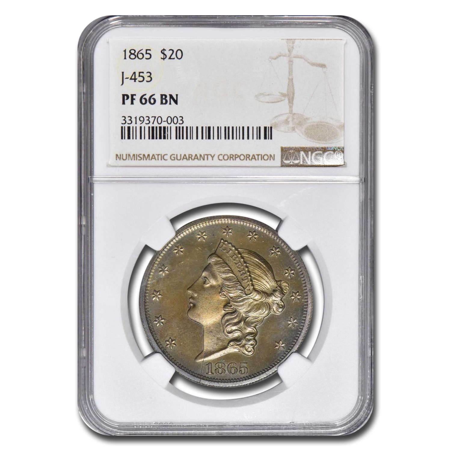 Buy 1865 $20 Double Eagle Pattern PF-66 NGC (Brown, J-453)