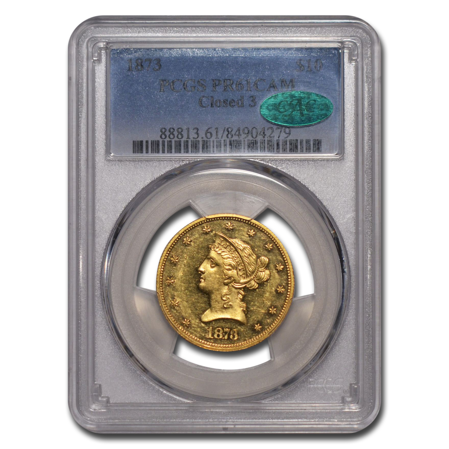 Buy 1873 $10 Liberty Gold Eagle PR-61 Cameo PCGS CAC (Closed 3)