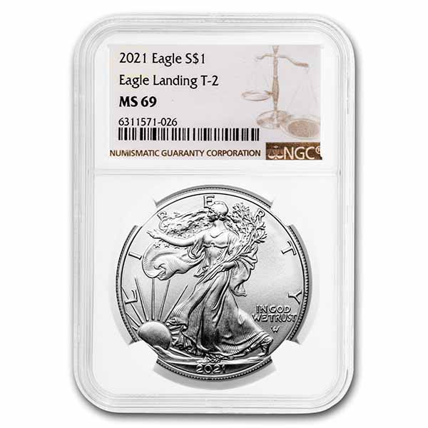 Buy 2021 American Silver Eagle (Type 2) MS-69 NGC