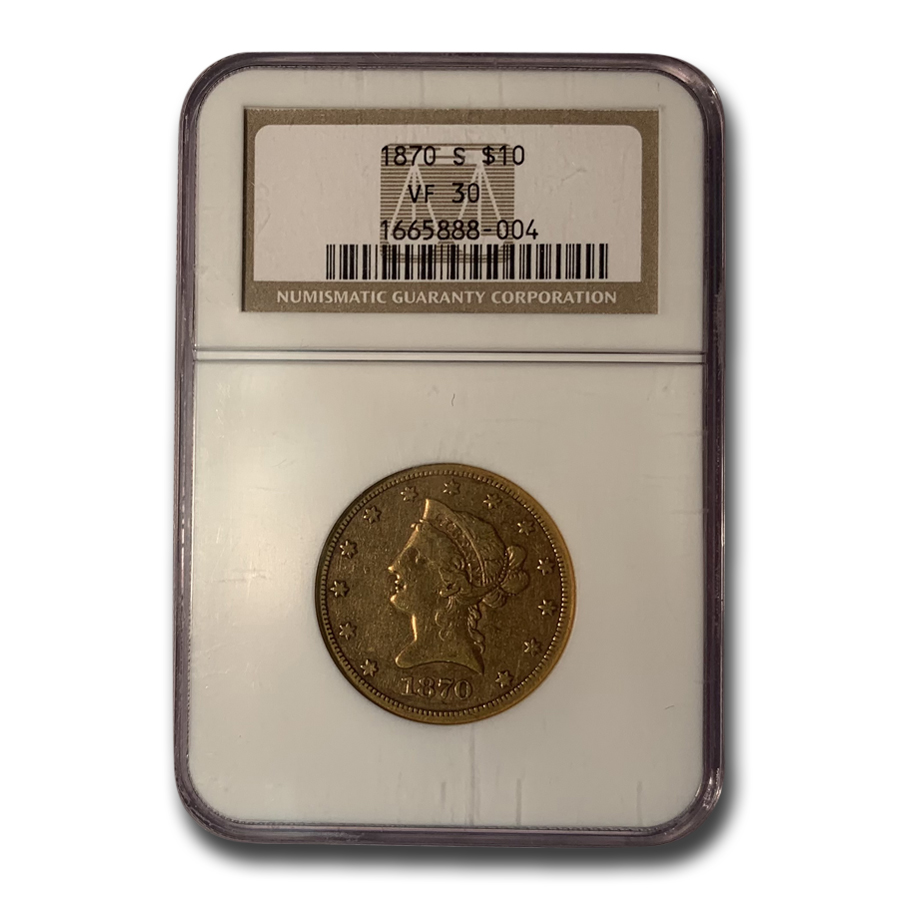 Buy 1870-S $10 Liberty Gold Eagle VF-30 NGC