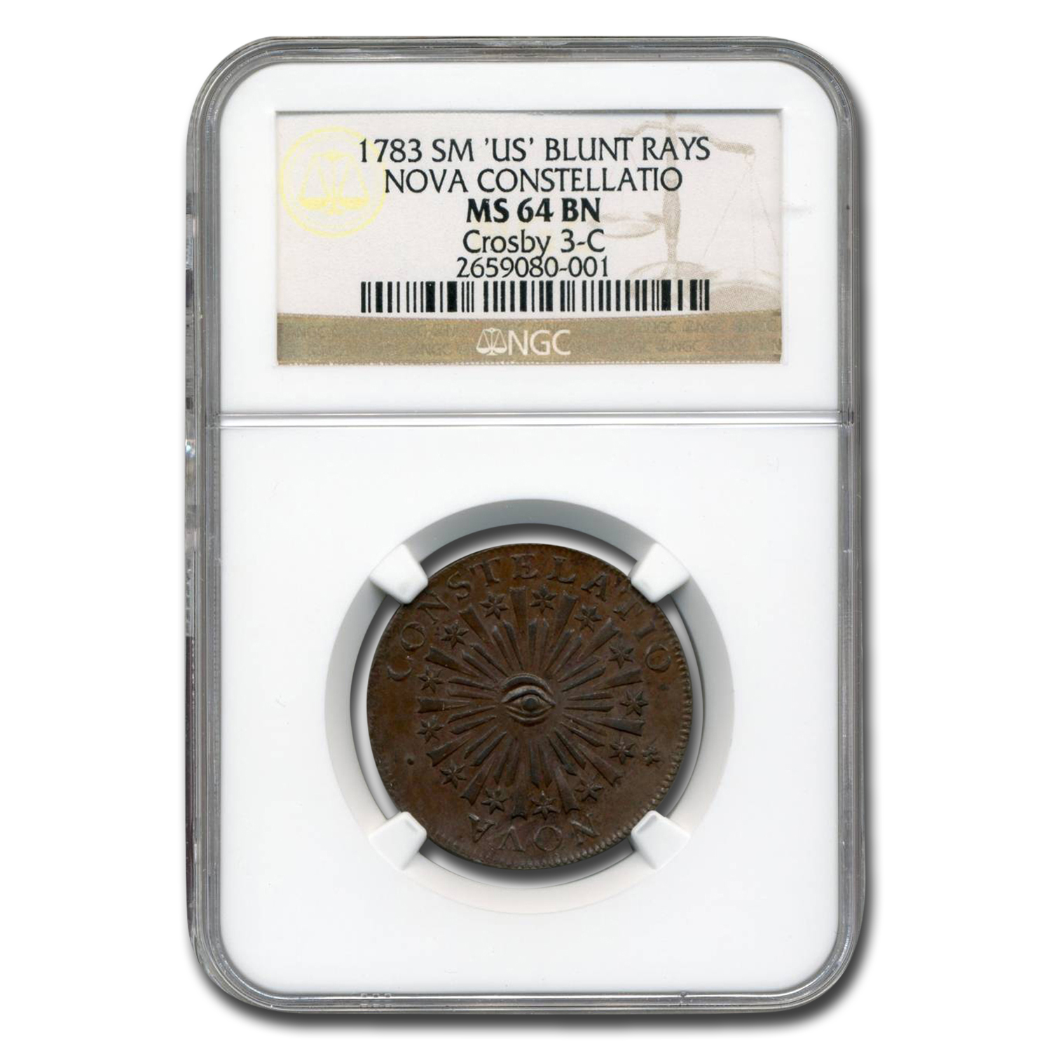 Buy 1783 Nova Constellatio Blunt Rays MS-64 NGC (Brown, Crosby 3-C)