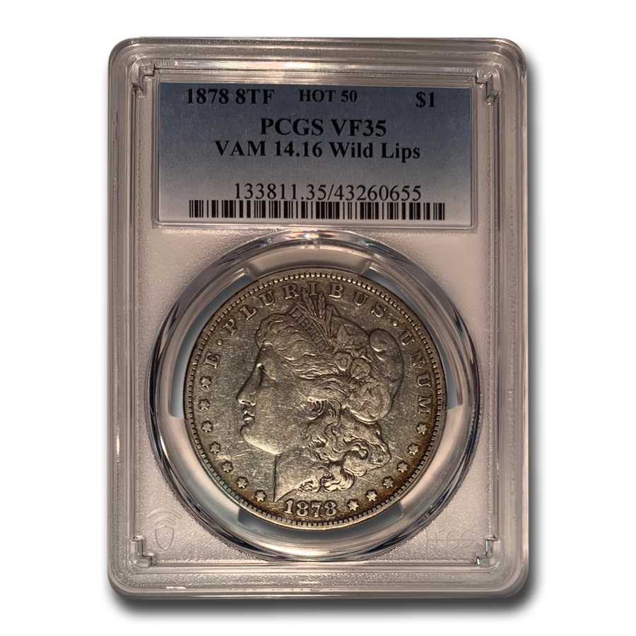 Buy 1878 Morgan Dollar 8 TF VF-35 PCGS (VAM 14.16 Wild Lips Hot-50)