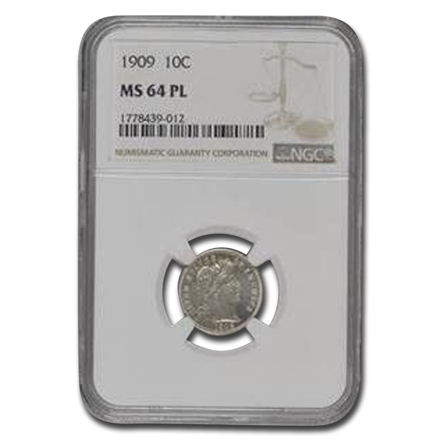 Buy 1909 Barber Dime MS-64 NGC (PL)