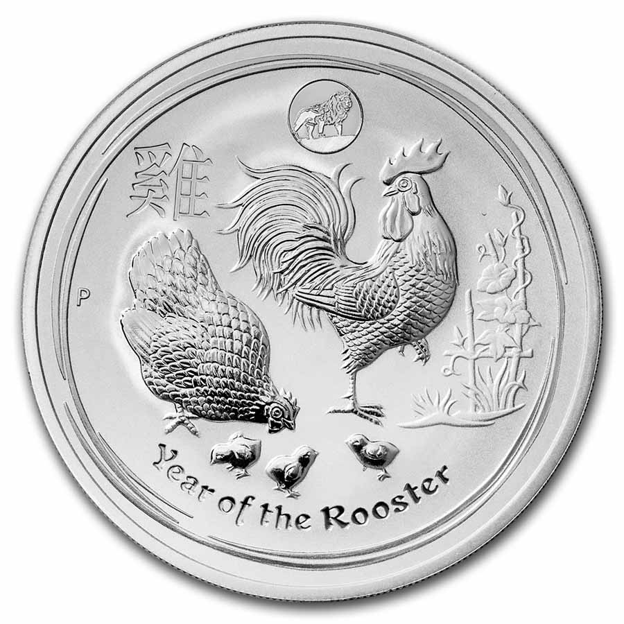 Buy 2017 Australia 1 oz Silver Lunar Rooster BU (SII, Lion Privy)