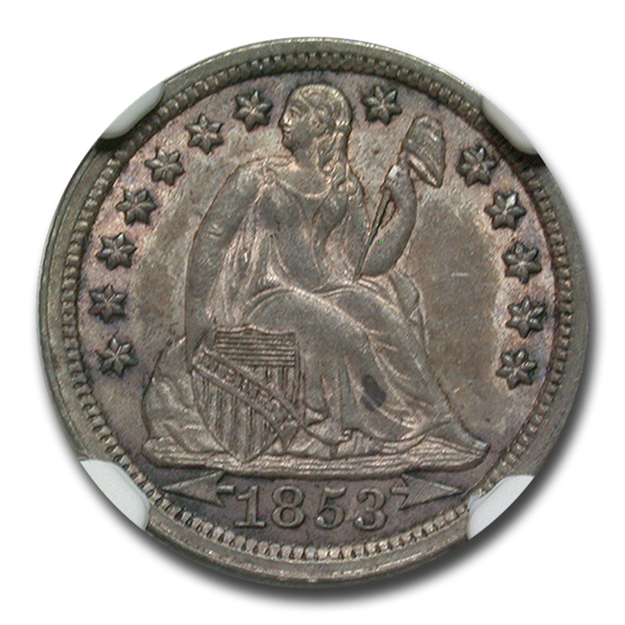 Buy 1853 Liberty Seated DimeAU-58 NGC (Arrows)