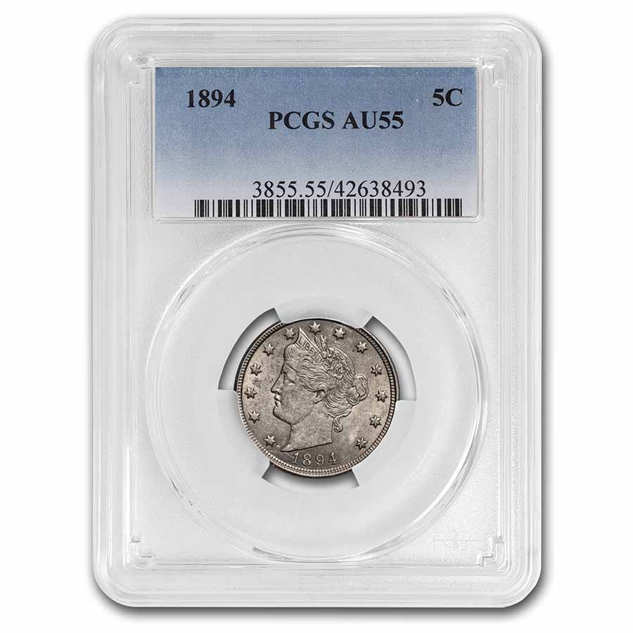 Buy 1894 Liberty Head V Nickel AU-55 PCGS