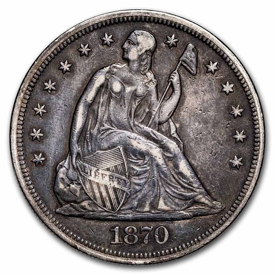 Buy 1870-CC Liberty Seated Dollar XF - Click Image to Close