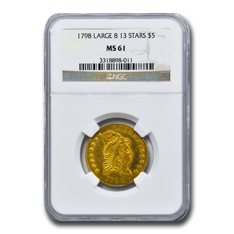 Buy 1798 $5 Turb Head Au Half Eagle MS-61 Lg 8 13 St