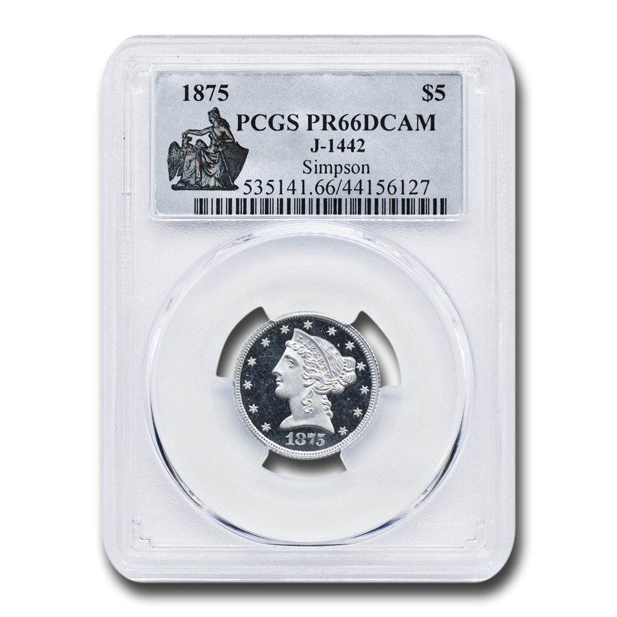 Buy 1875 $5 Pattern PR-66 DCAM PCGS (J-1442)