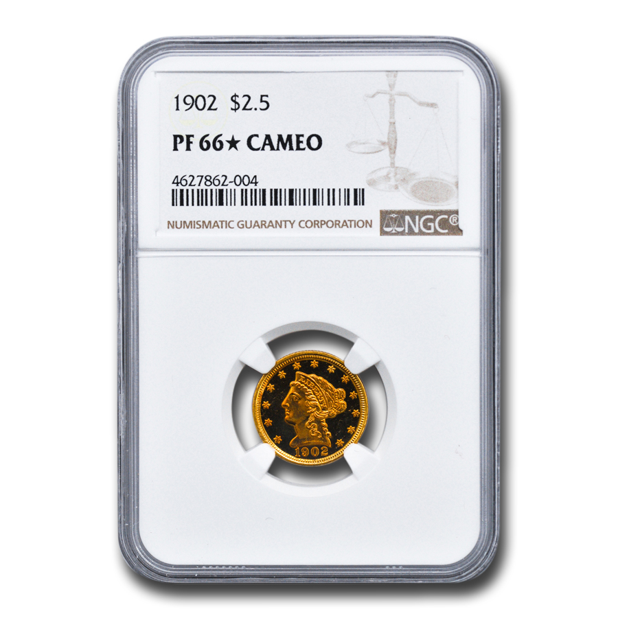 Buy 1902 $2.50 Liberty Gold Quarter Eagle PF-66* Cameo NGC