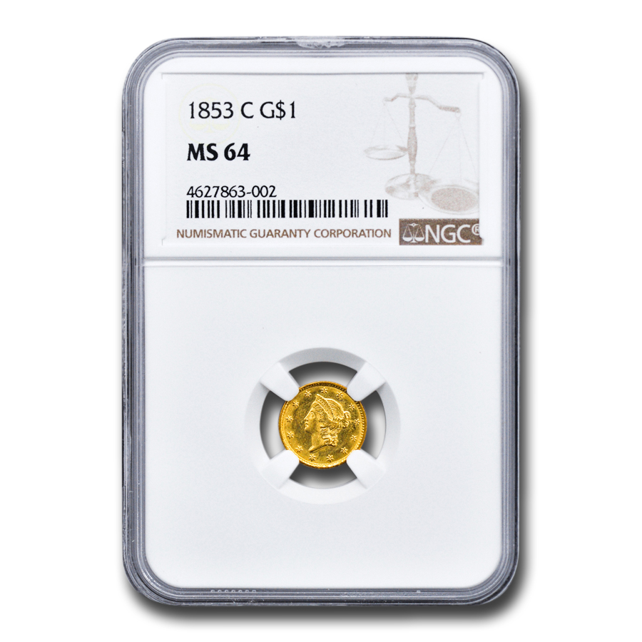 Buy 1853-C $1 Liberty Head Gold MS-64 NGC