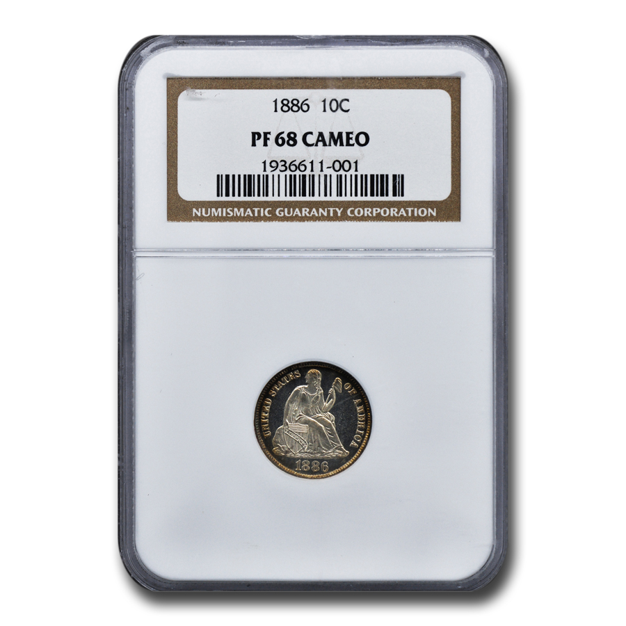 Buy 1886 Liberty Seated Dime PF-68 Cameo NGC