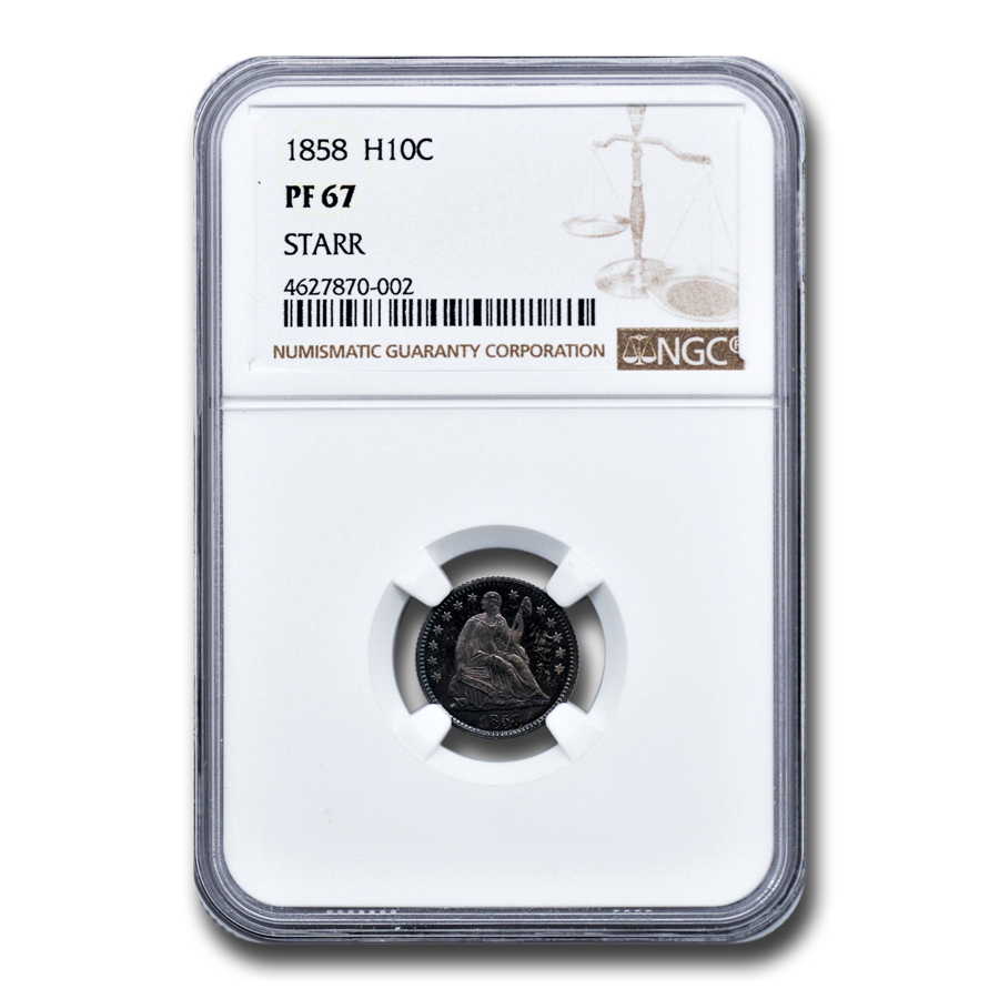 Buy 1858 Liberty Seated Half Dime PF-67 NGC (STARR) - Click Image to Close