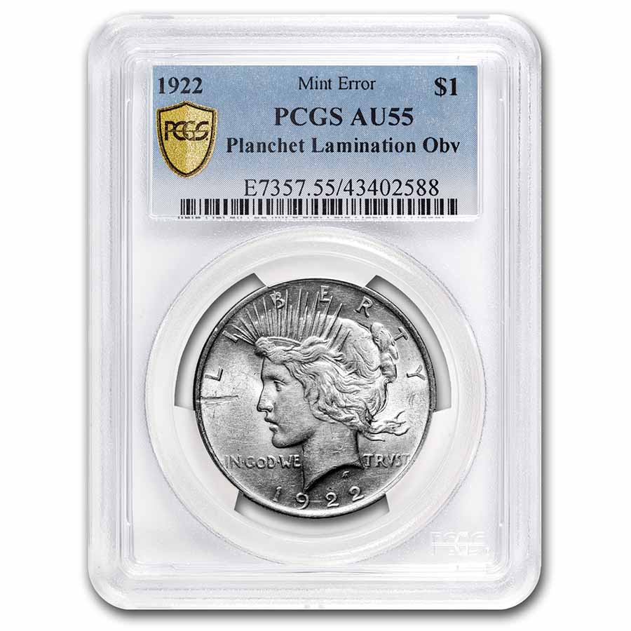 Buy 1922 Peace Dollar AU55 PCGS (Lamination Error)