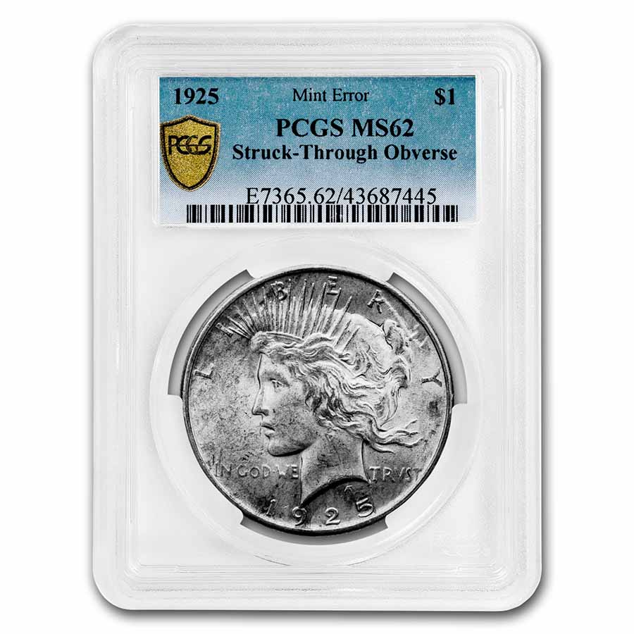 Buy 1925 Peace Dollar MS-62 PCGS (Mint Error)