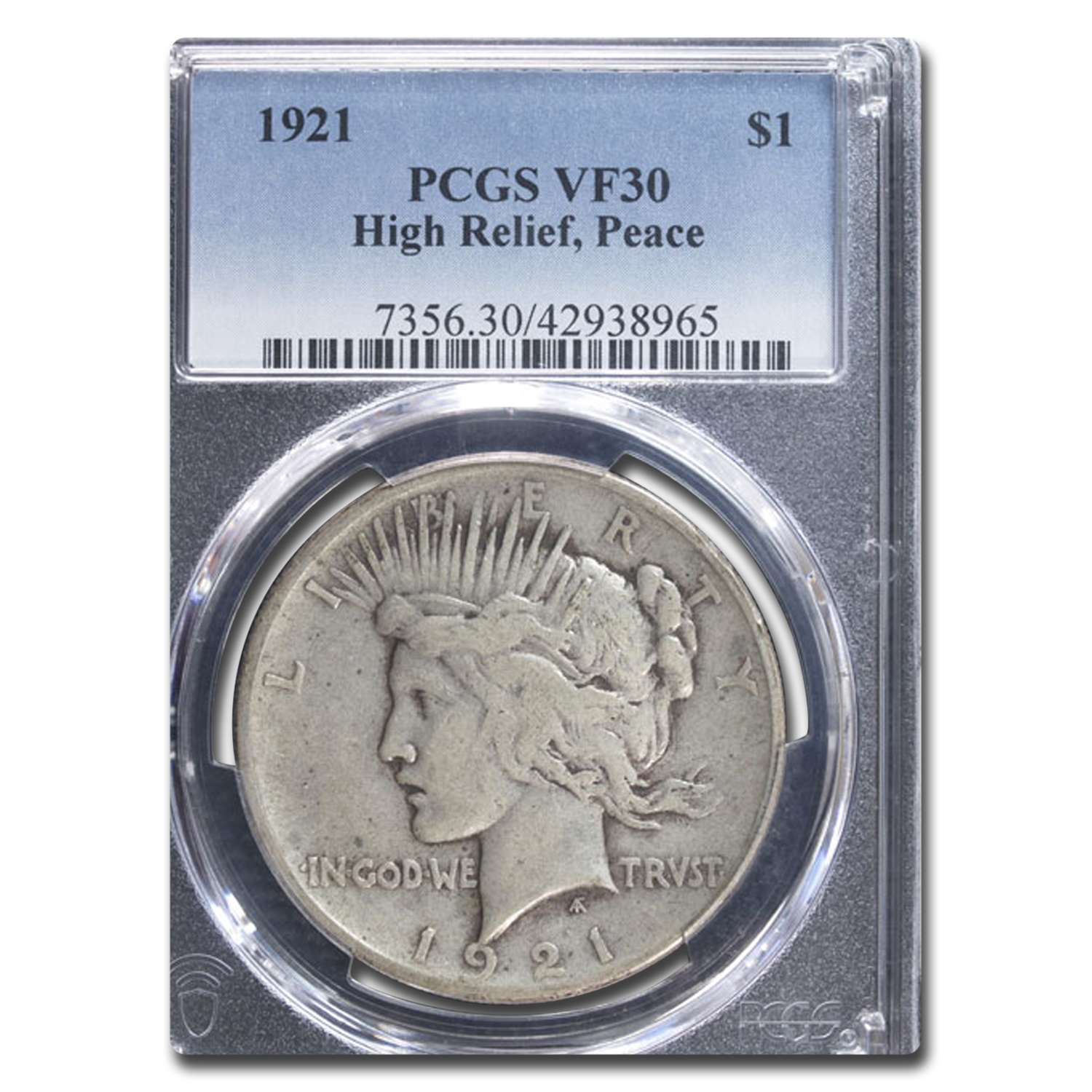 Buy 1921 Peace Dollar VF-30 PCGS - Click Image to Close