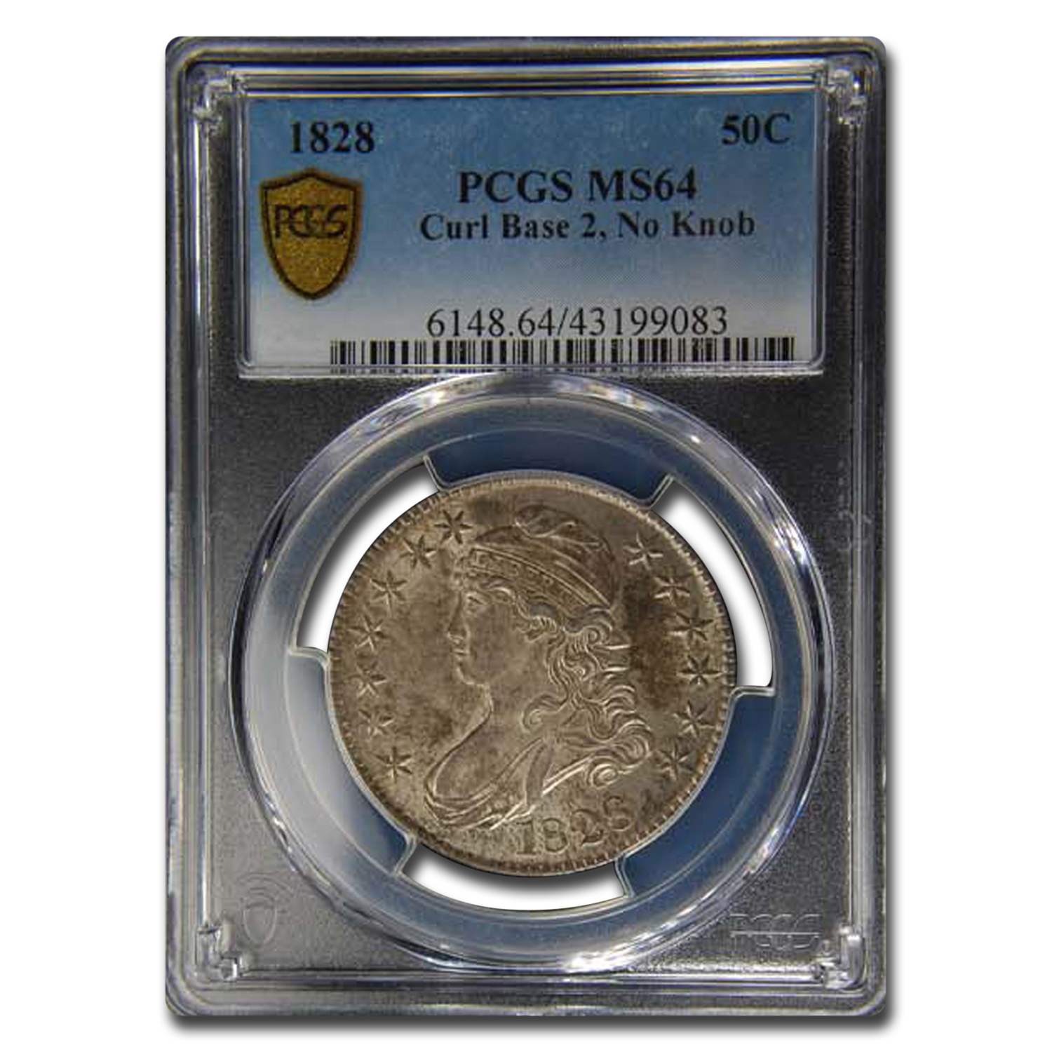 Buy 1828 Capped Bust Half Dollar MS-64 PCGS (Curl 2, No Knob)