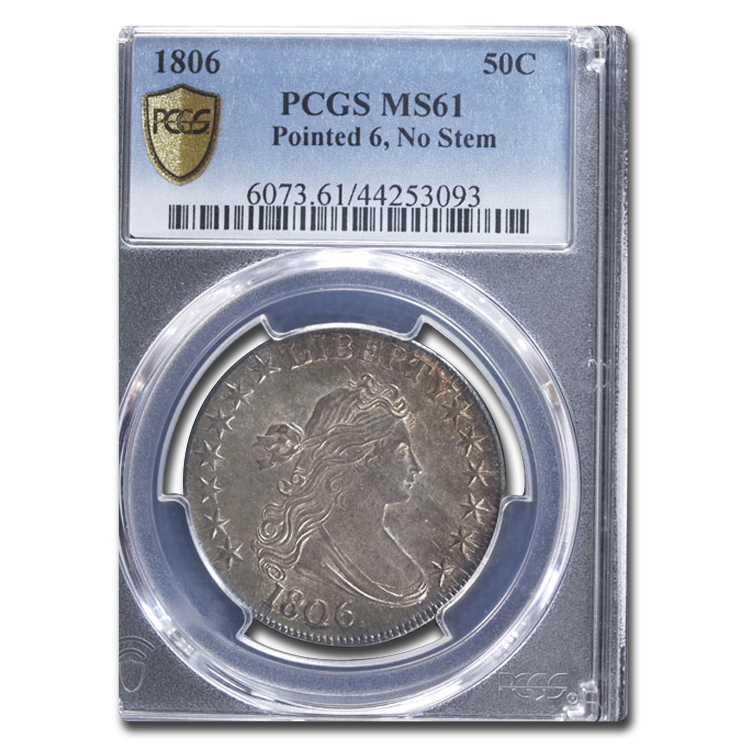 Buy 1806 Draped Bust Half Dollar MS-61 PCGS (Pointed 6, No Stem) - Click Image to Close