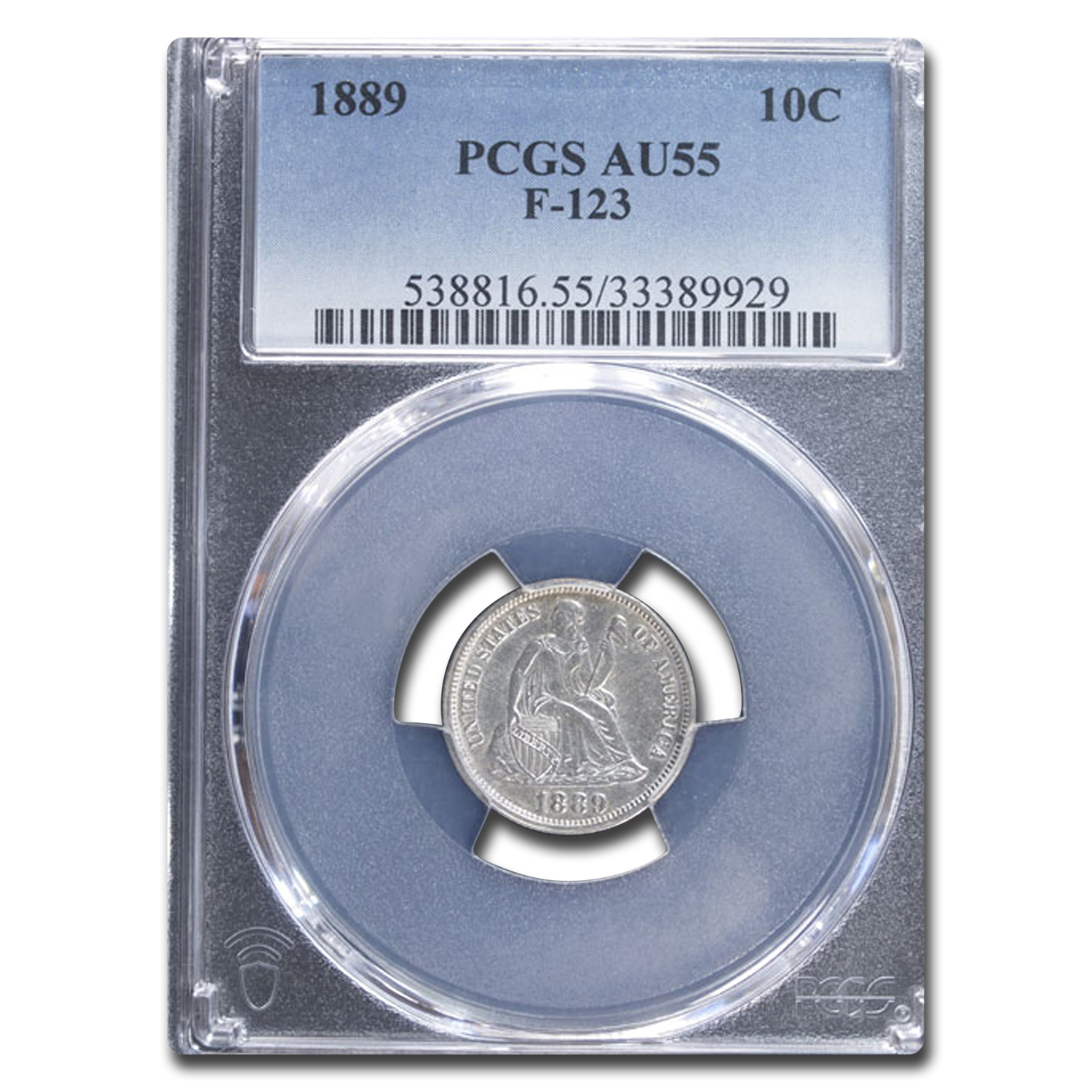 Buy 1889 Liberty Seated Dime AU-55 PCGS (F-123) - Click Image to Close